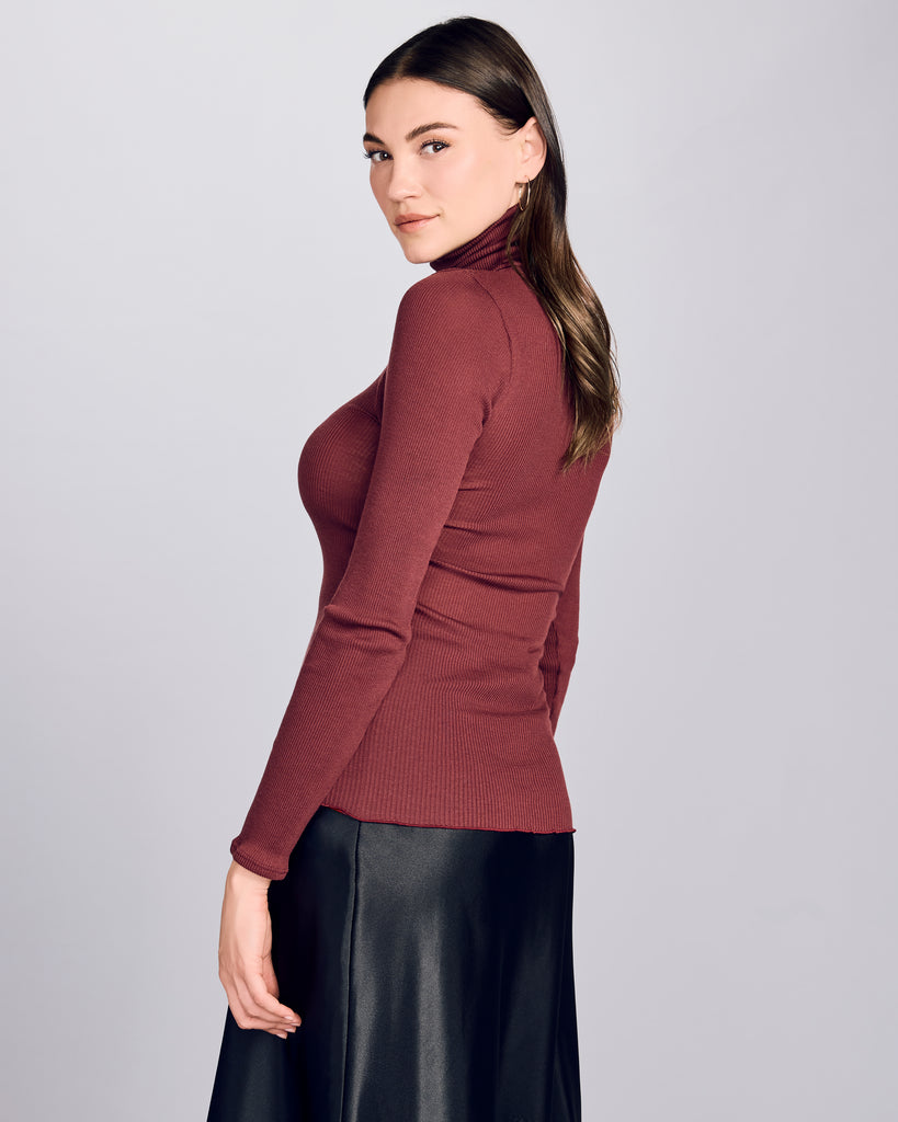 Burgundy Wool Turtleneck