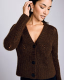 Arya Coffee Brown Cashmere Cardigan