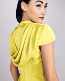 D2Line Draped-Back Chartreuse Blouse