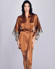 Emma Harris Elsa Chestnut Silk Kimono Robe