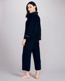 The Nights in Paris cropped trouser from Gilda & Pearl has an easy wide leg and an elasticized waist for flexible fit 