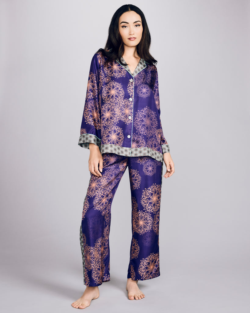 Karma On The Rocks Isa Hanabi Violine Silk Pajamas