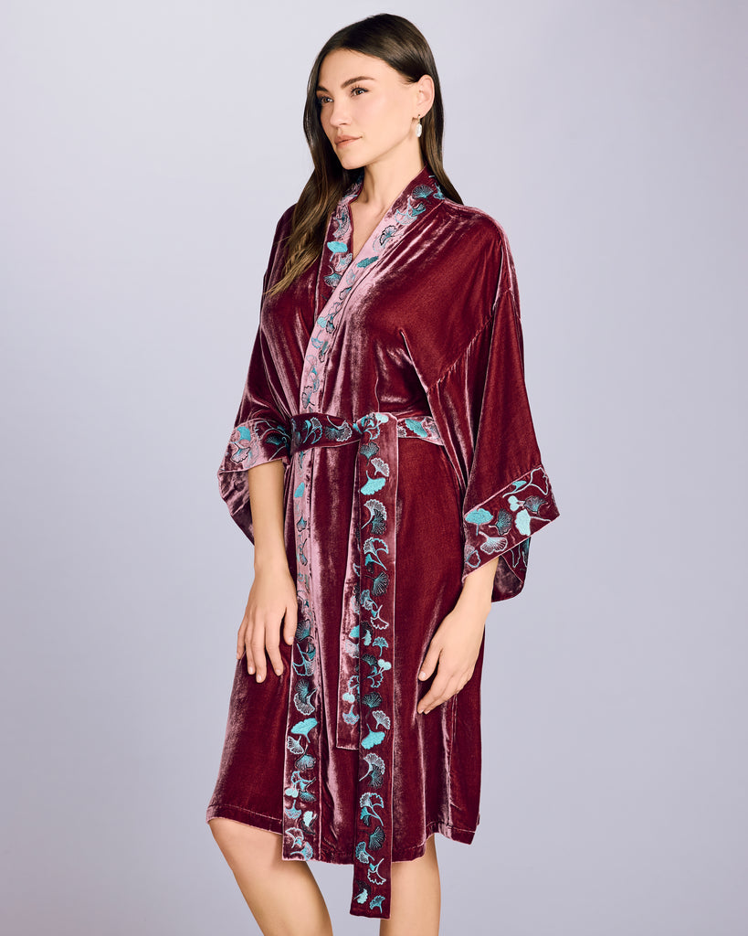 The Nikko robe from Karma on the Rocks has a one-size cut that is loose and easy, with 3/4 sleeves and an above the knee length on most