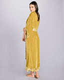 The Nikko robe from Karma on the Rocks has a one-size cut that is loose and easy, with 3/4 sleeves and an ankle length