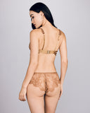 The Helianthus boyshort from Karolina Laskowska has corded metallic lace detailing at the front, pattern matched lace throughout and a silk lined gusset