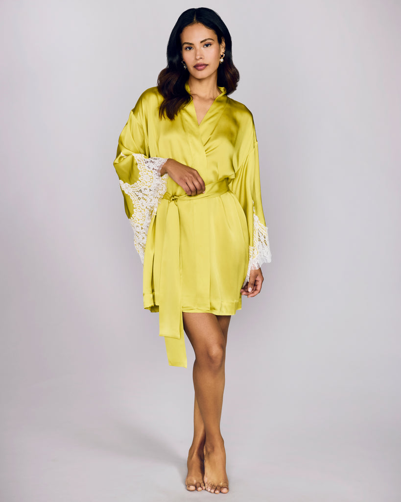 Layalina Arielle Lime & Ivory Robe