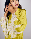 The sleeves on Layalina's Arielle robe are wide and luxurious with lace inset at the cuffs