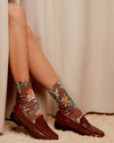 Pierre Mantoux Sanna Bronze Floral Sock