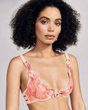 Karolina Laskowska's Paeonia underwired plunge bra is fully lined, with hand-dyed silk binding, adjustable back and shoulder straps, and 24k plated hardware