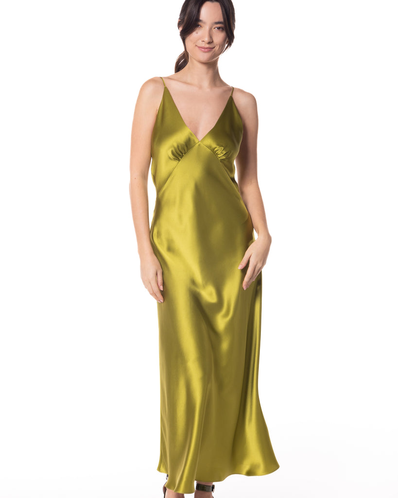 Christine Vancouver Fabergé moss silk gown